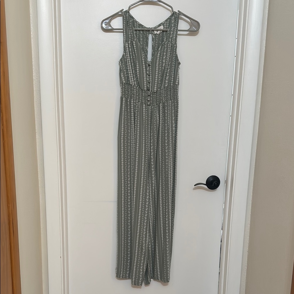 Japna Green Striped Jumpsuit